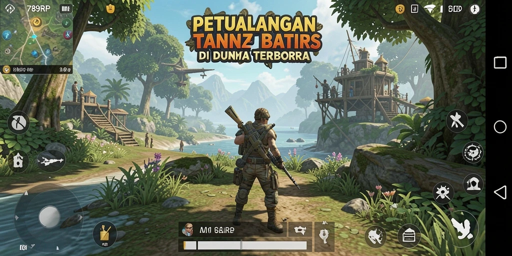 Screenshot gameplay 789RP menampilkan dunia luas yang bisa dieksplorasi.
