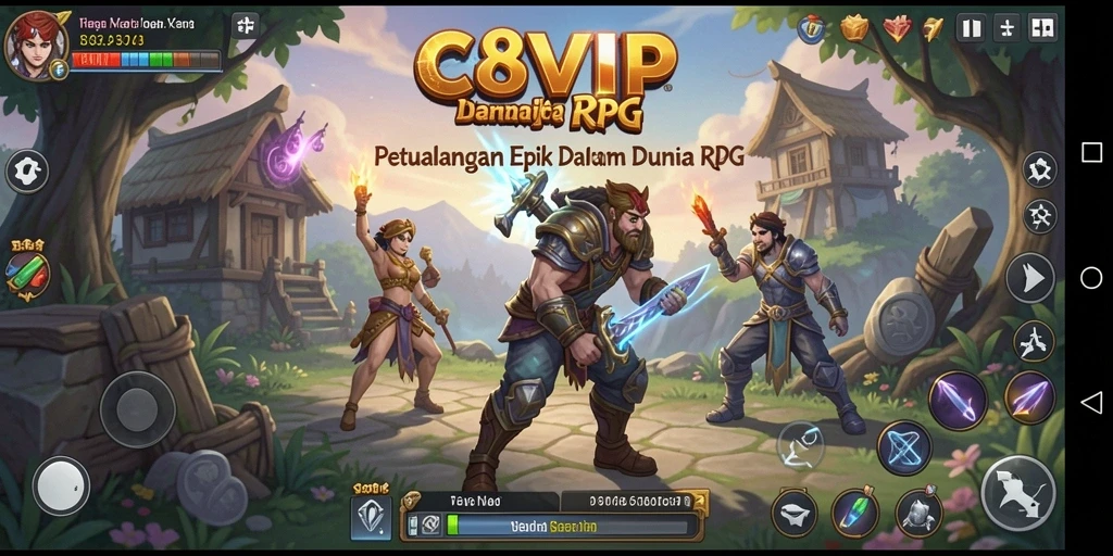 Tampilan gameplay epik dalam dunia RPG C8VIP.