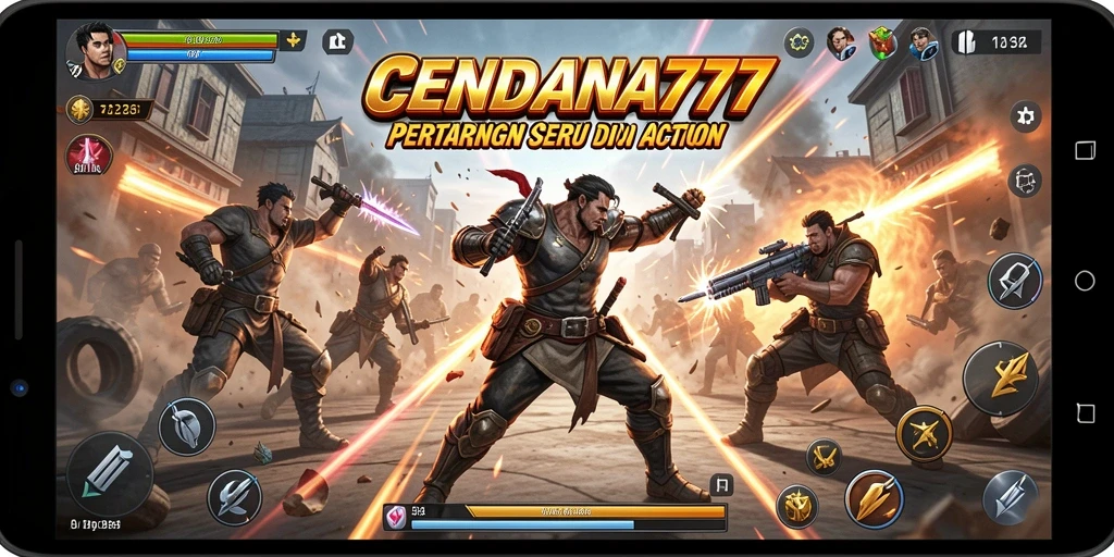 Screenshot menunjukkan aksi pertarungan mendebarkan di CENDANA777.