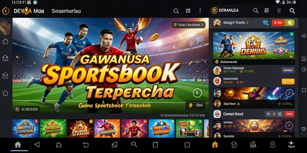 Screenshot gameplay DEWANUSA yang menampilkan taruhan olahraga.
