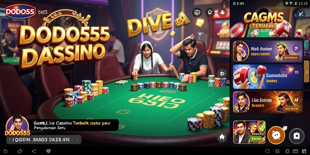 Screenshot utama DODO555 menampilkan gameplay Live Casino yang menarik.