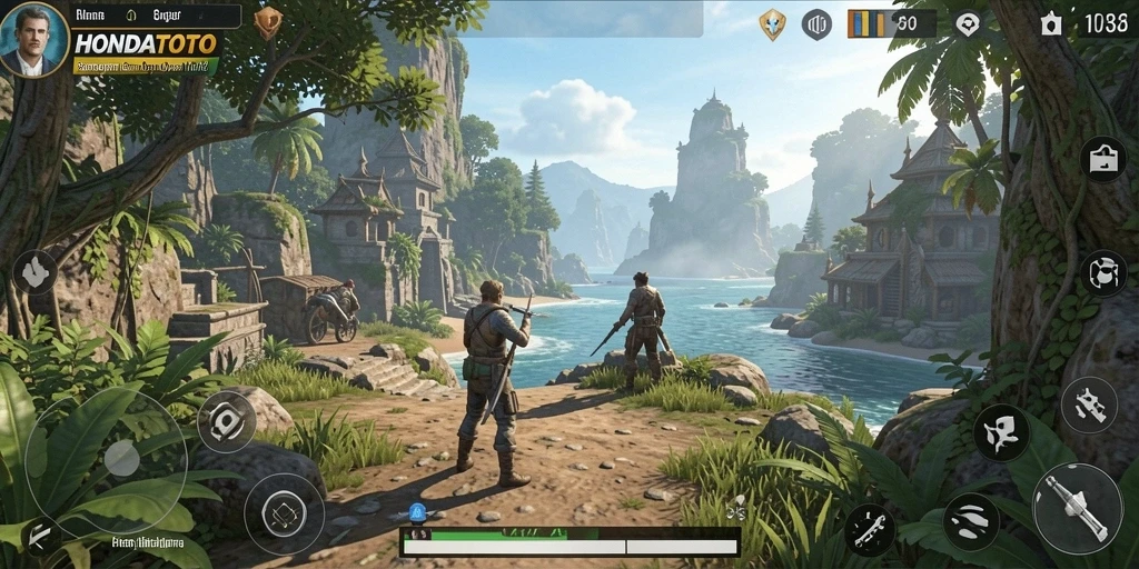 Screenshot gameplay HONDATOTO menampilkan petualangan di dunia terbuka.
