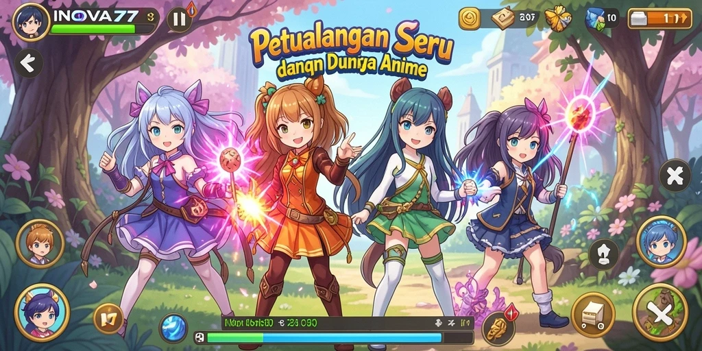 Tampilan gameplay INOVA77 yang menarik dalam dunia anime.