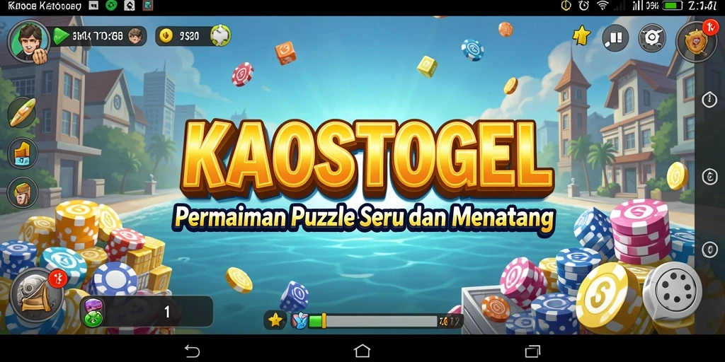 Tampilan gameplay Puzzle KAOSTOGEL yang penuh warna dan menarik.