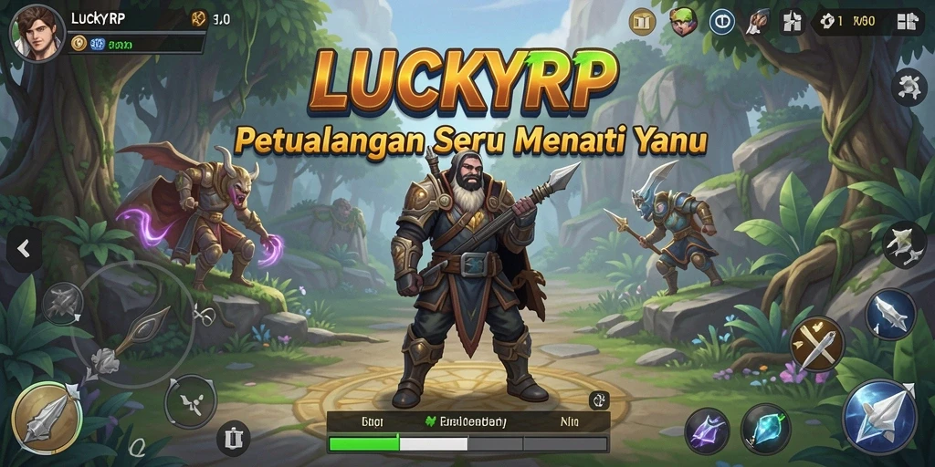 Tangkapan layar LUCKYRP menampilkan aksi seru dalam gameplay petualangan.