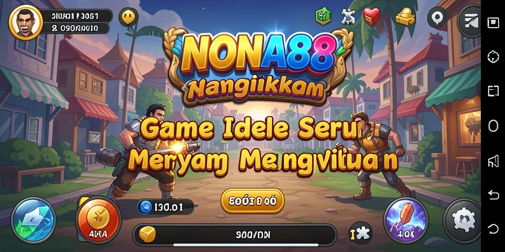 Screenshot gameplay NONA88 menunjukkan karakter dan lingkungan yang berwarna-warni.