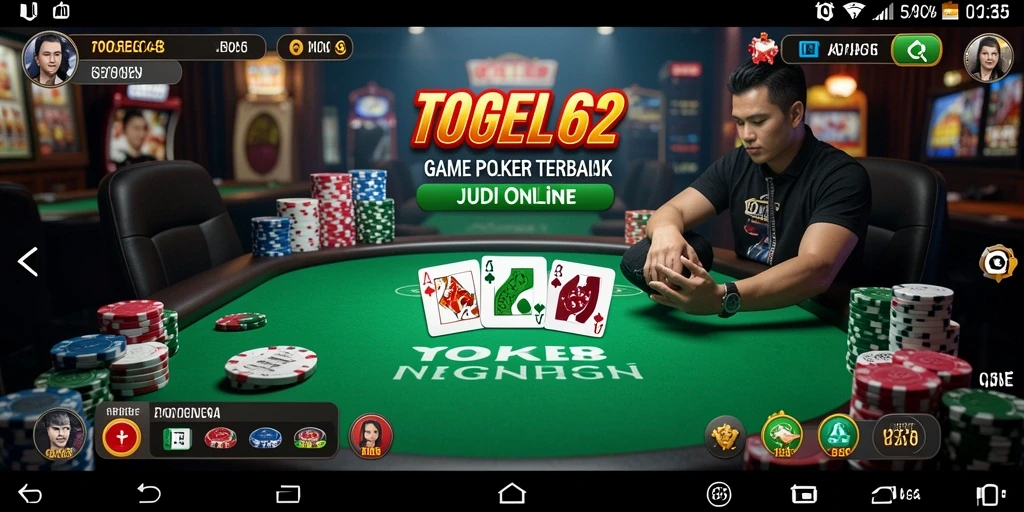 Tampilan gameplay seru Poker di TOGEL62.