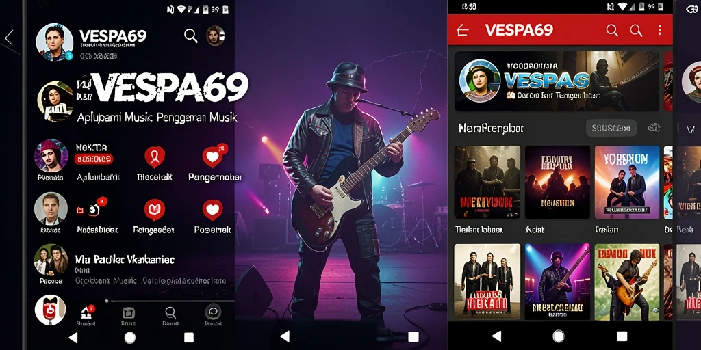Tampilan gameplay VESPA69 dengan fitur musik yang menarik.