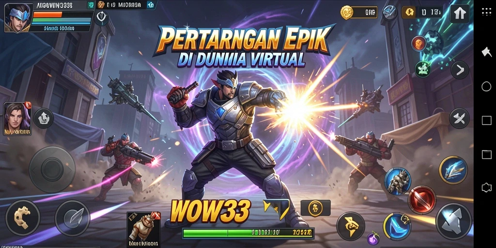 Gameplay WOW33 yang intens dan mendebarkan saat bertarung.