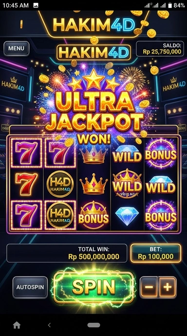 Tampilan utama aplikasi hakim4d yang menawan dan user-friendly.